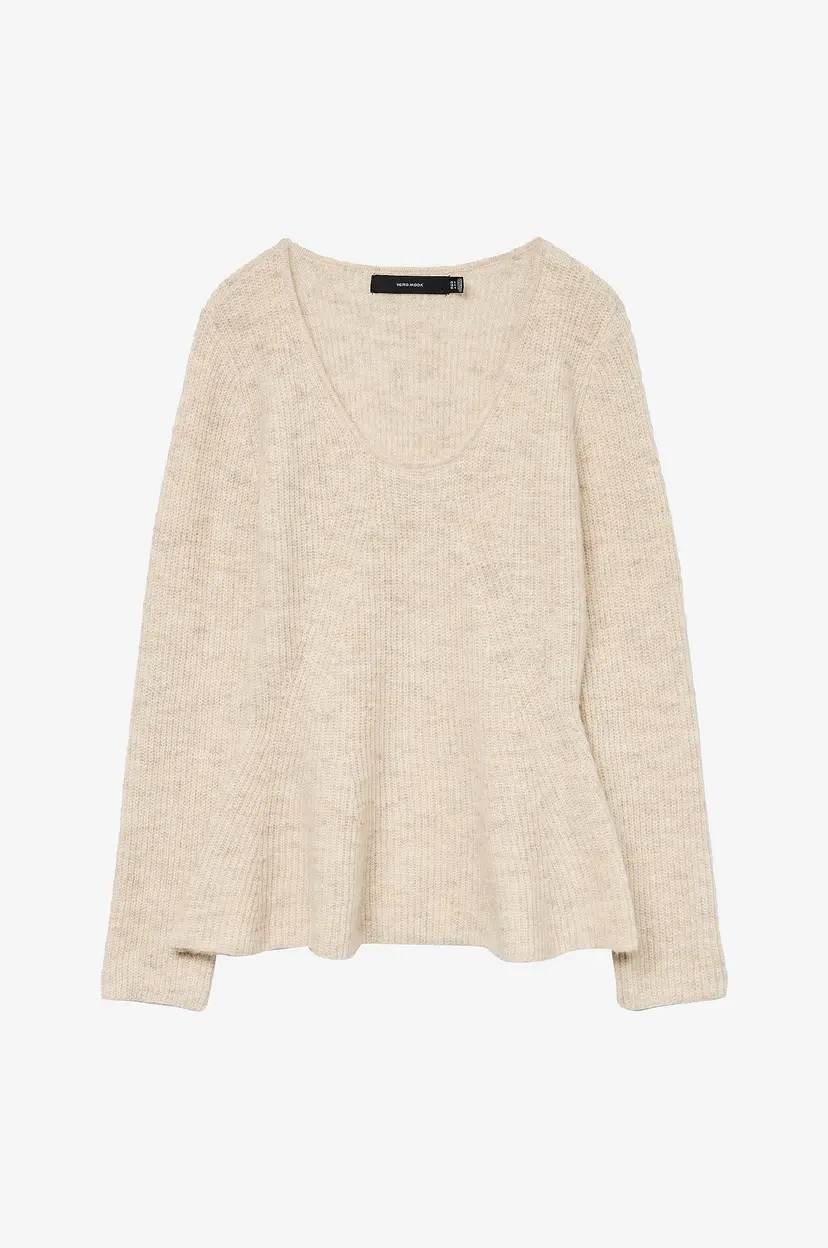 Vero Moda Pullover vmDesma LS U-neck Peplum Pullover G - Beige