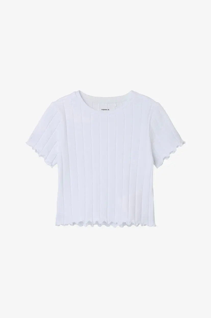 NAME IT Topp nkfNoralina SS Crop Top - Hvit