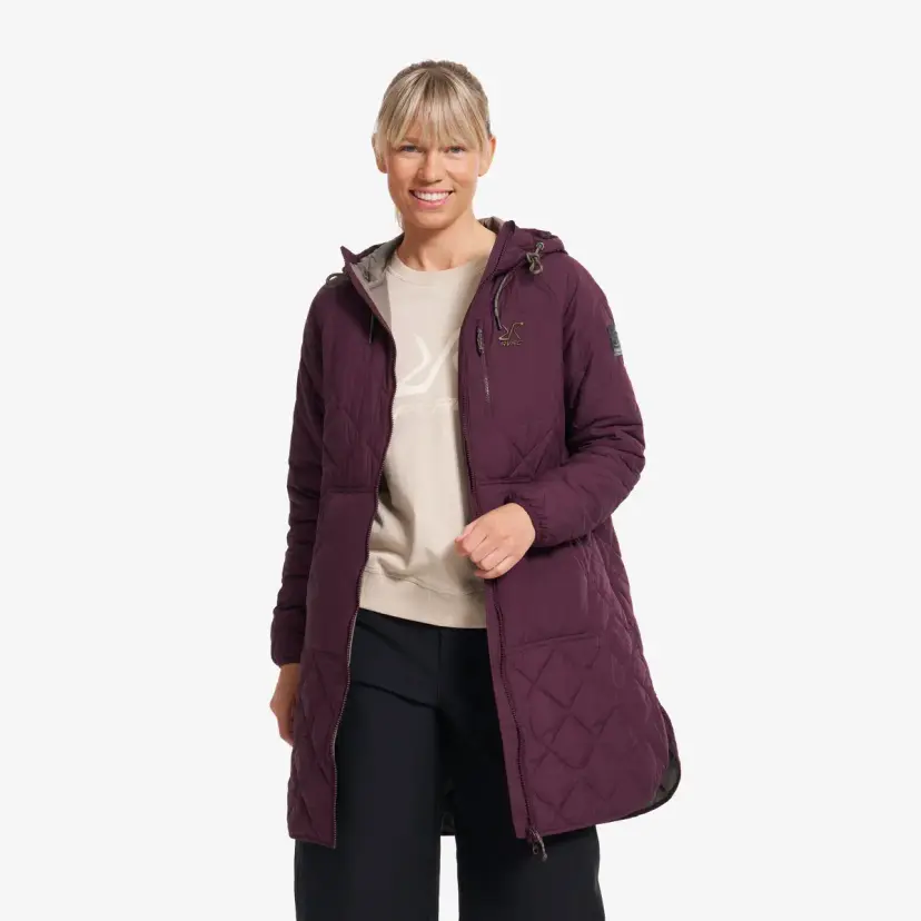 RevolutionRace Tapa Long Quilt Jacket Dame Winetasting