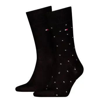 Tommy Hilfiger Tommy Hilfiger Strømper 2P Men Dot Socks Svart Str 43/46 Herre