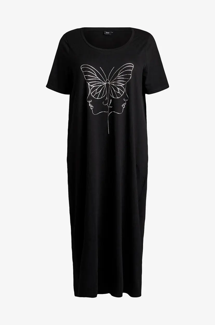 Zizzi Nattkjole mAlly S/S - Svart