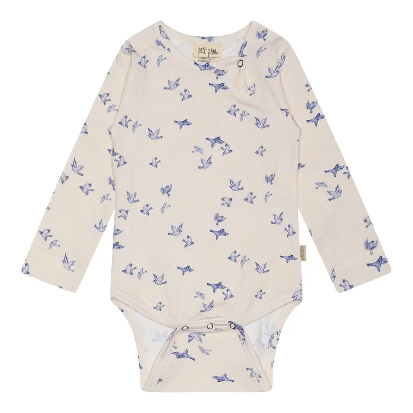 Petit Piao Petit Piao Body Printed Blue Bird (68 / 6 mnd)