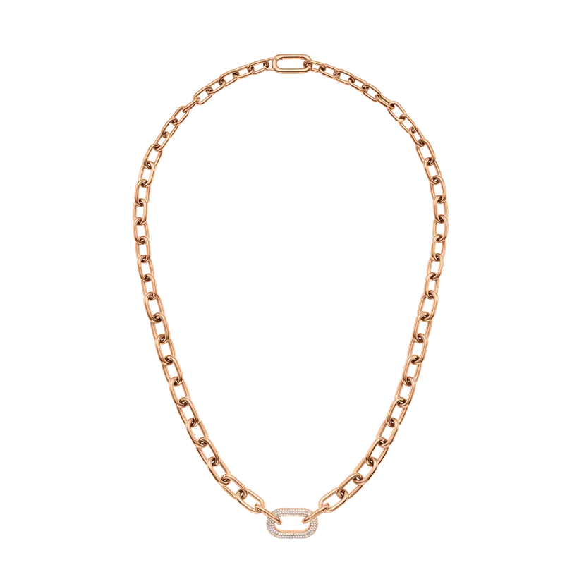 Daniel Wellington Rose Gold Necklace Crystal Link | DW