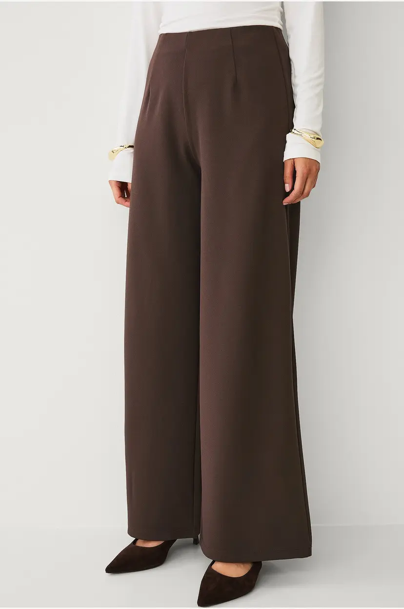 Ellos Collection Brede bukser i jersey - Brun