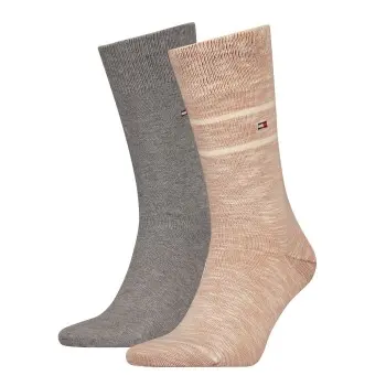 Tommy Hilfiger Tommy Hilfiger Strømper 2P Men Slub Classic Socks Beige Str 39/42 Herre