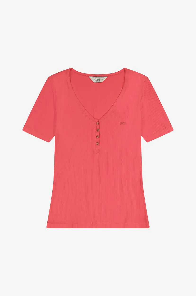 Lee Topp SS Henley - Rosa