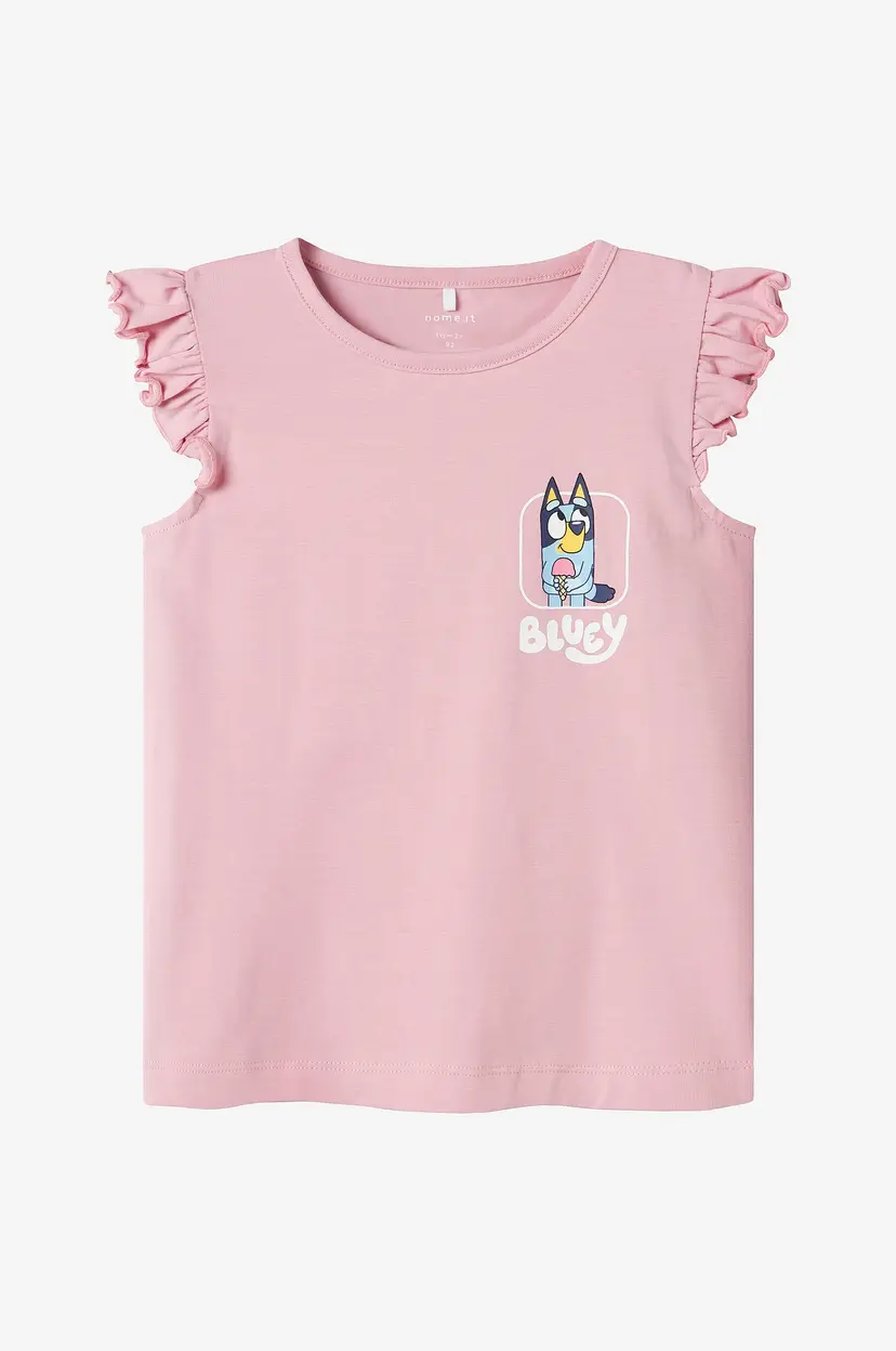 NAME IT Topp nmfMuru Bluey SS Top Box Sky - Rosa