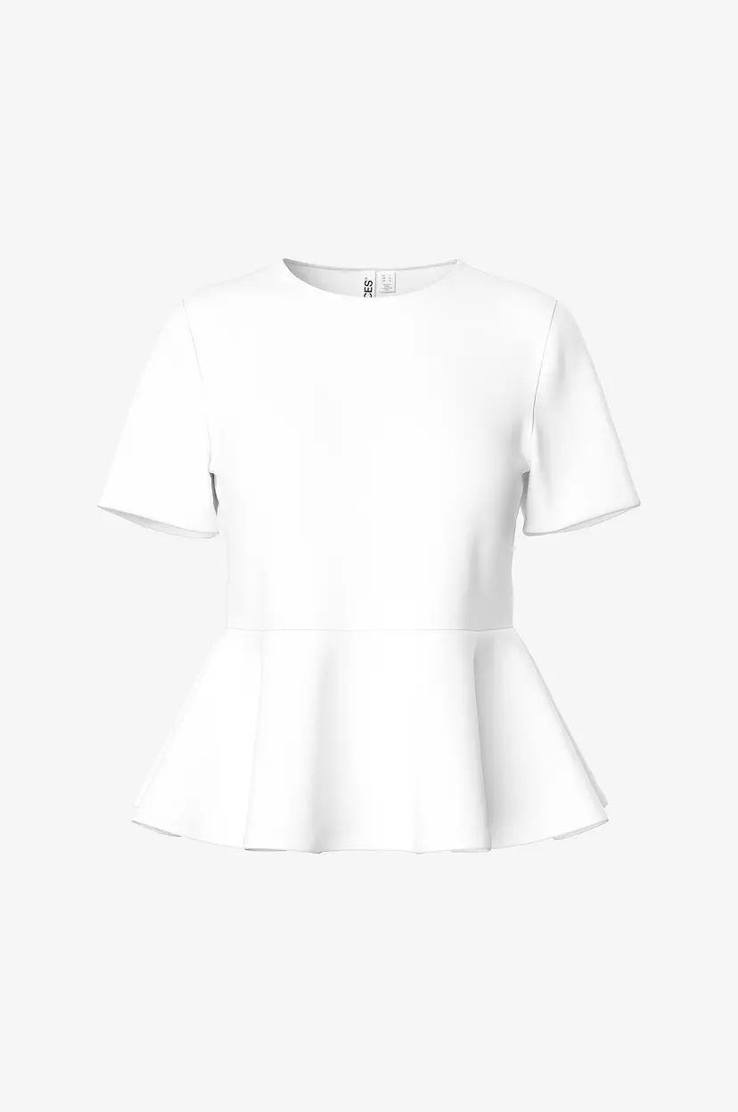 Pieces Peplumtopp pcAlisa SS Peplum - Hvit