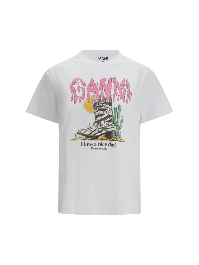 Ganni Ganni T-skjorter – Hvit