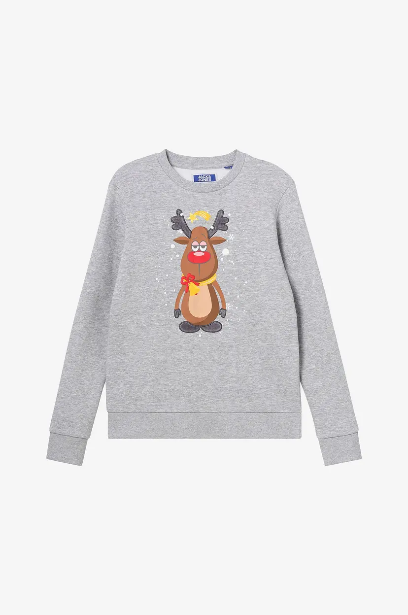 Jack & Jones Junior Collegegenser jjXmas Jolly Sweat Crew Neck Jnr - Grå