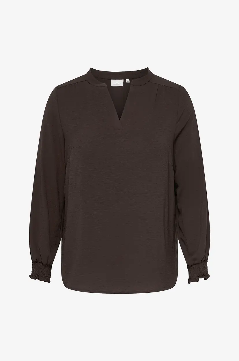 Only Carmakoma Bluse carMetta Life V-neck Top Wvn - Brun