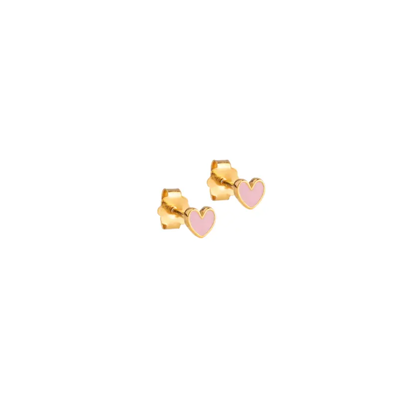 Enamel Enamel - Amore Pink Stud i forgyldt - E415G-Pink