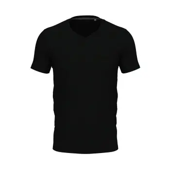 Stedman Stedman Clive V-neck Svart ringspunnet bomull Large Herre