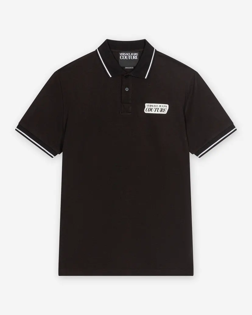 Versace Jeans Couture Versace Jeans Couture R Square Print Black Polo shirt
