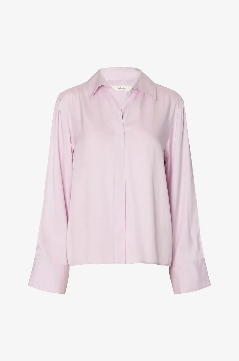 Selected Women Skjorte Slwjonna Reg Ls Open Collar Shirt N - Rosa