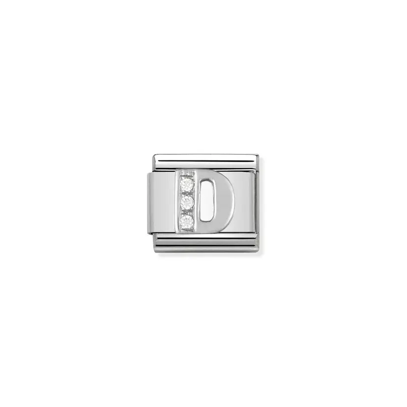 Nomination Letter D Cubic Zirconia Silver