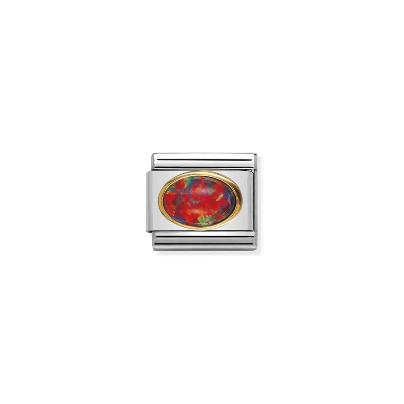 Nomination Oval Stone Red Opal Gold