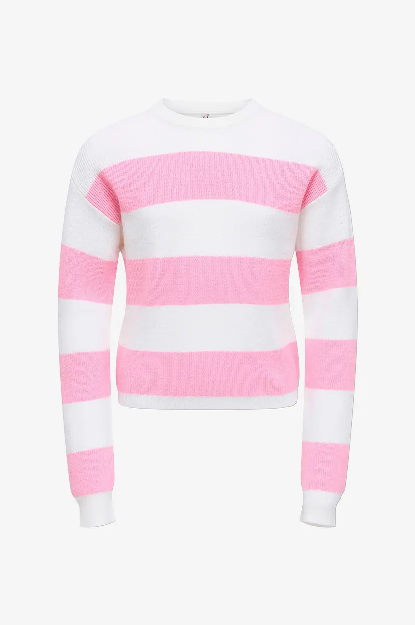 Kids Only Genser kogFranca Short L/S Stripe Knt - Hvit