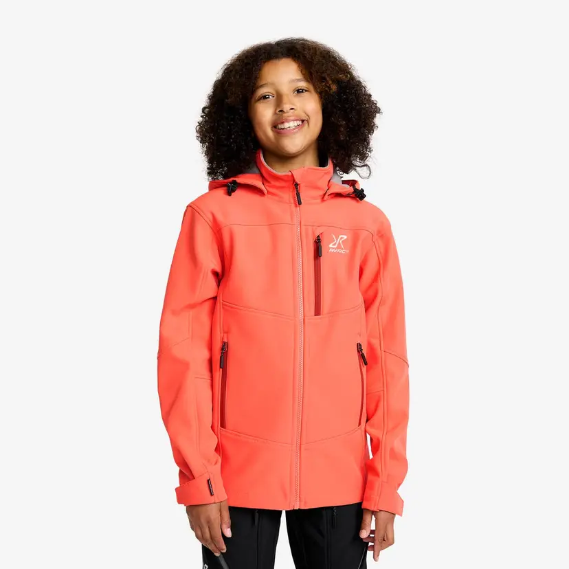 RevolutionRace Hiball Softshell Jacket Teens Hot Coral