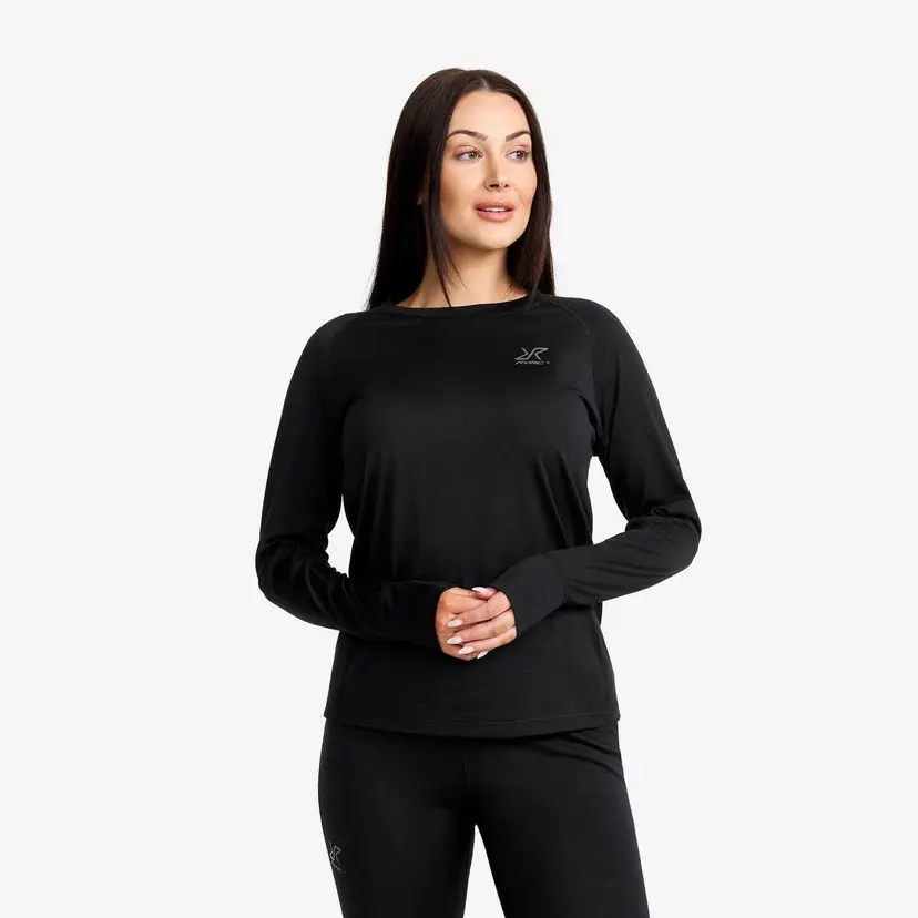 RevolutionRace Route Merino Light Base Layer Top Dame Black