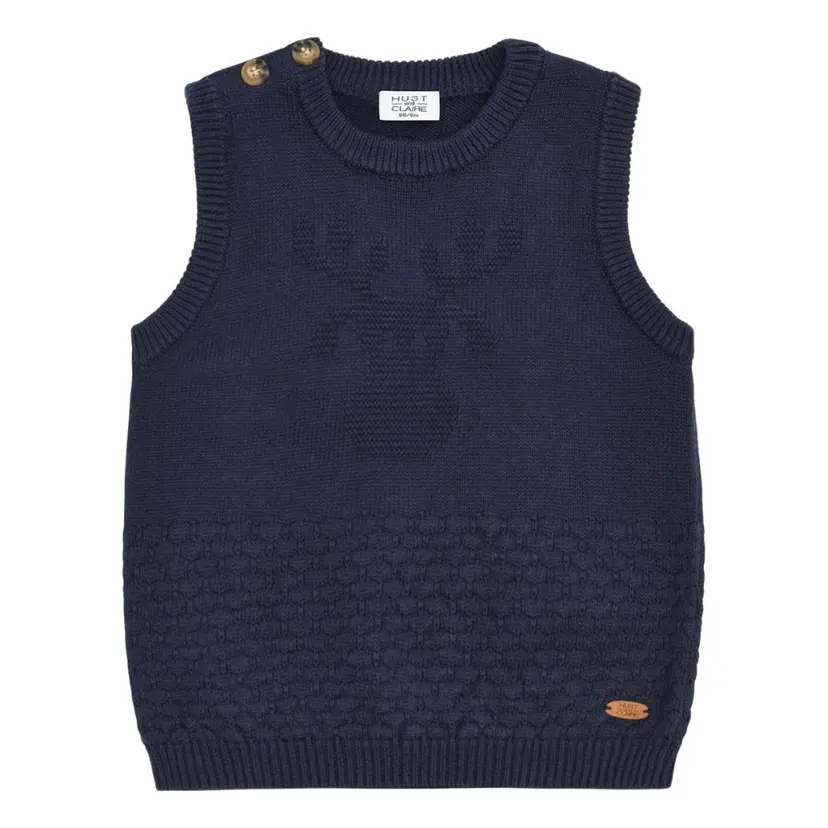 Hust and Claire Hust and Claire - Vest Baby Perry Moose More Navy