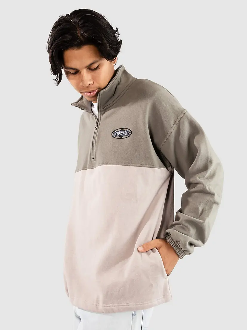 Rip Curl Rip Curl Heritage Oval 1/4 Zip Crew Fleecegenser grønn