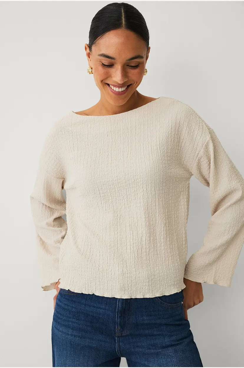 Ellos Collection Rynket topp - Natur