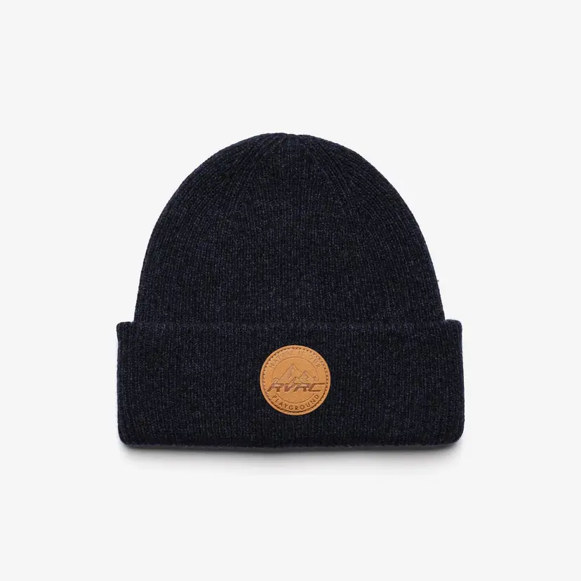 RevolutionRace Cave Wool Rib Knit Beanie Unisex Dark Navy Melange