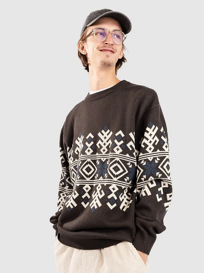 Blue Tomato Blue Tomato Fair Isle Knit Strikket genser grå