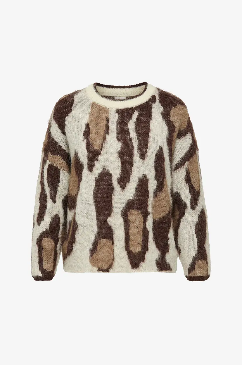 Only Carmakoma Pullover carEdelie Life LS JQ O-neck Knt - Beige