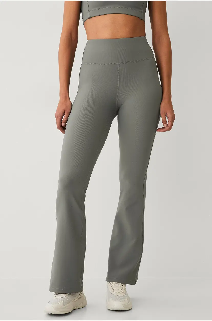 Ellos STUDIO Treningstights Flare Structure Tights - Grå