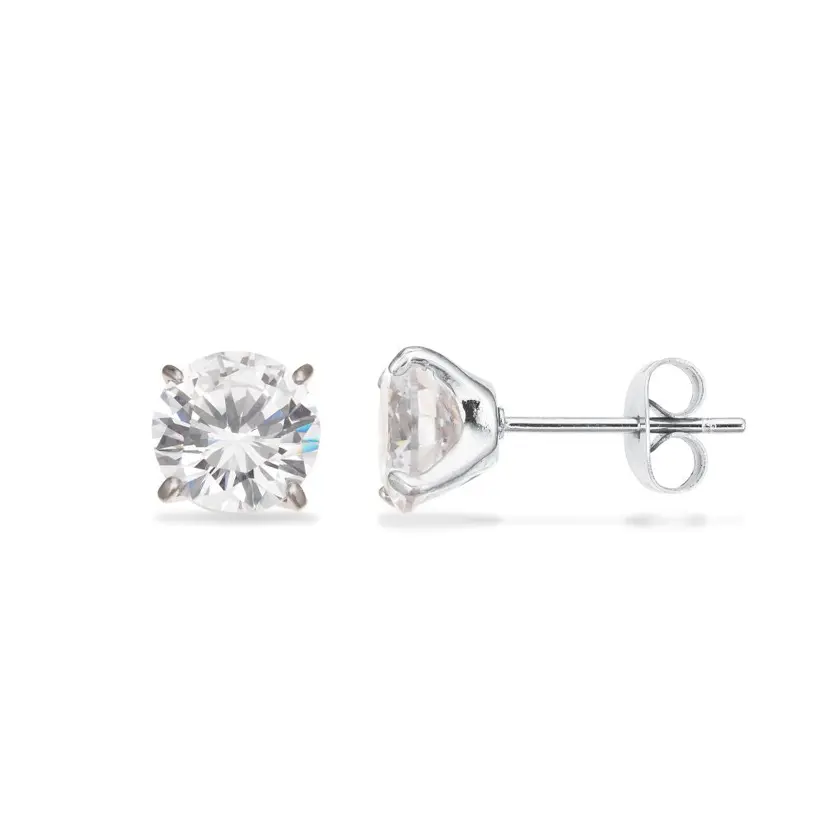 Scrouples Scrouples - Stål ørestikker med zikonia sten 8x8mm - 165561