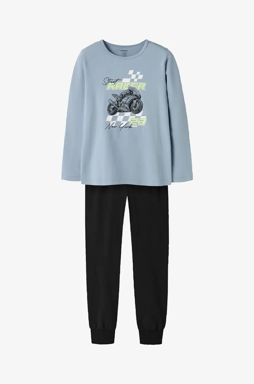 NAME IT Pysjsett nkmNightset Dusty Racer - Blå