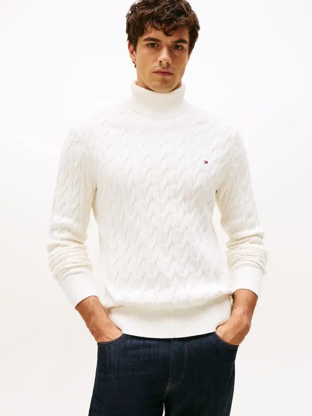 Tommy Hilfiger CLASSIC COTTON CABLE ROLL NECK