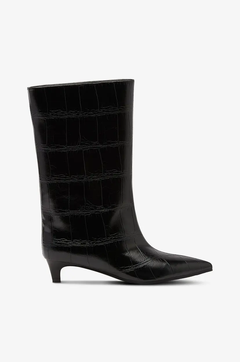 Bianco Støvler Biaamelia Wide Mid Pull On Boot Faux Leather - Svart