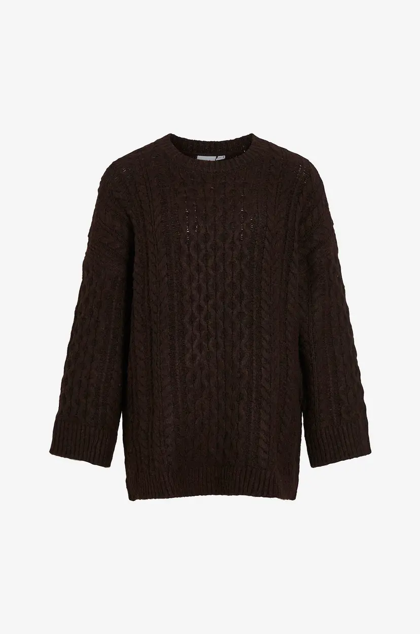Vila Genser viKaia L/s Oversize Cable Knit - Brun
