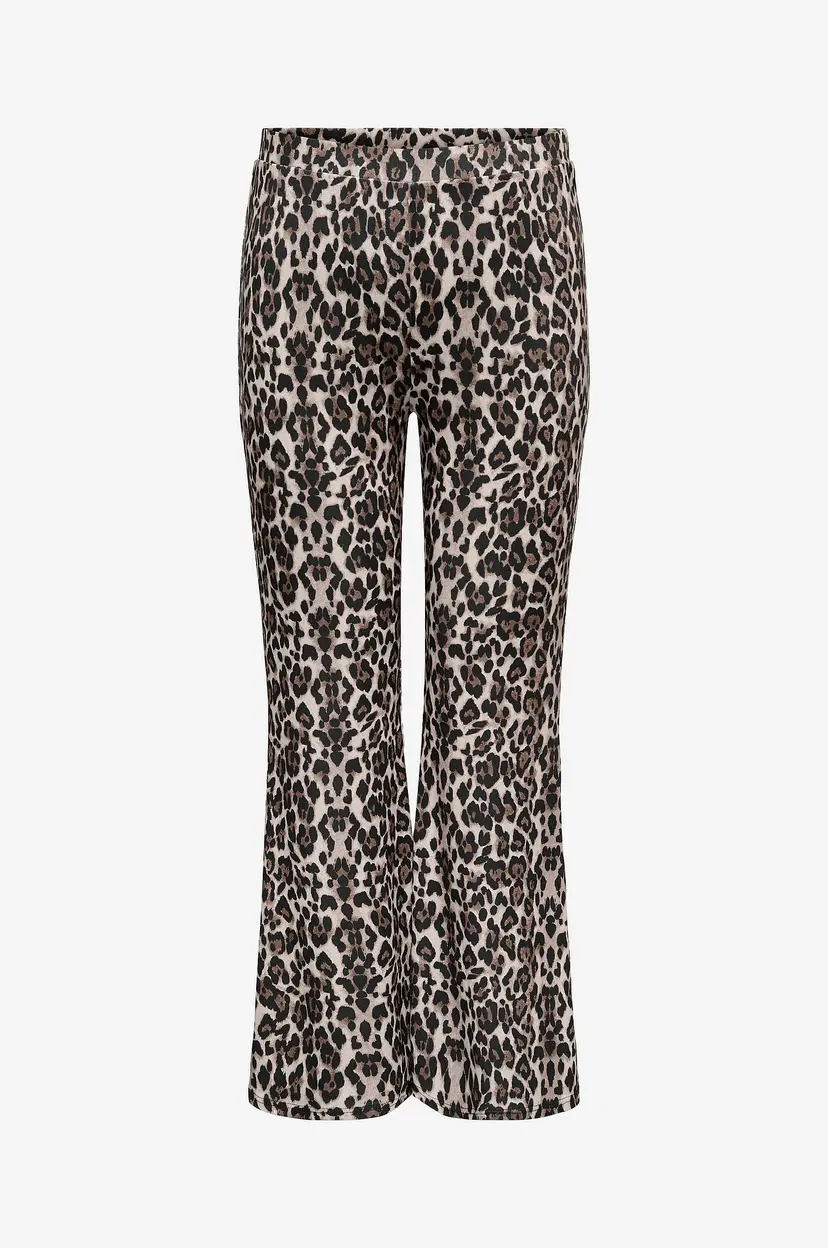 Only Carmakoma Leggings carAnna Rib Flared Aop Jrs - Svart