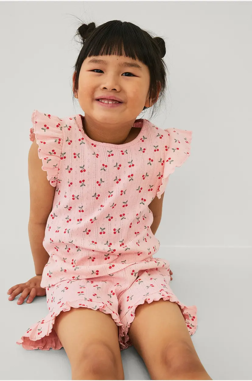 Ellos Collection Pyjamas i pointelle - Rosa