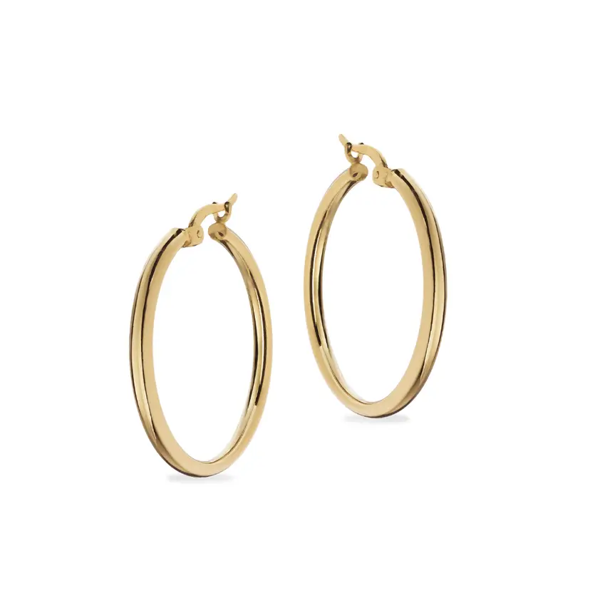 Scrouples Scrouples - Forgyldte creoler med vippelås, 3x29mm - 166462