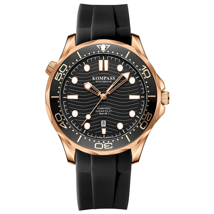 Kompass Stockholm Kompass Ocean Pilot Rose Gold Black