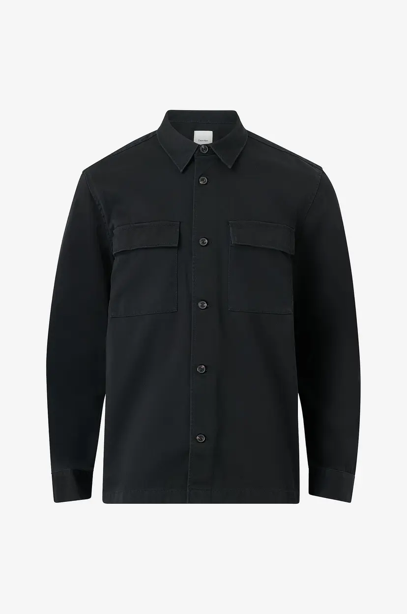 Calvin Klein Overshirt Ls Heavy Utility Ctn Twl Easy Ov - Svart