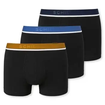 Schiesser Schiesser 3P 95-5 Organic Cotton Rio Boxer Svart/Blå bomull Medium Herre