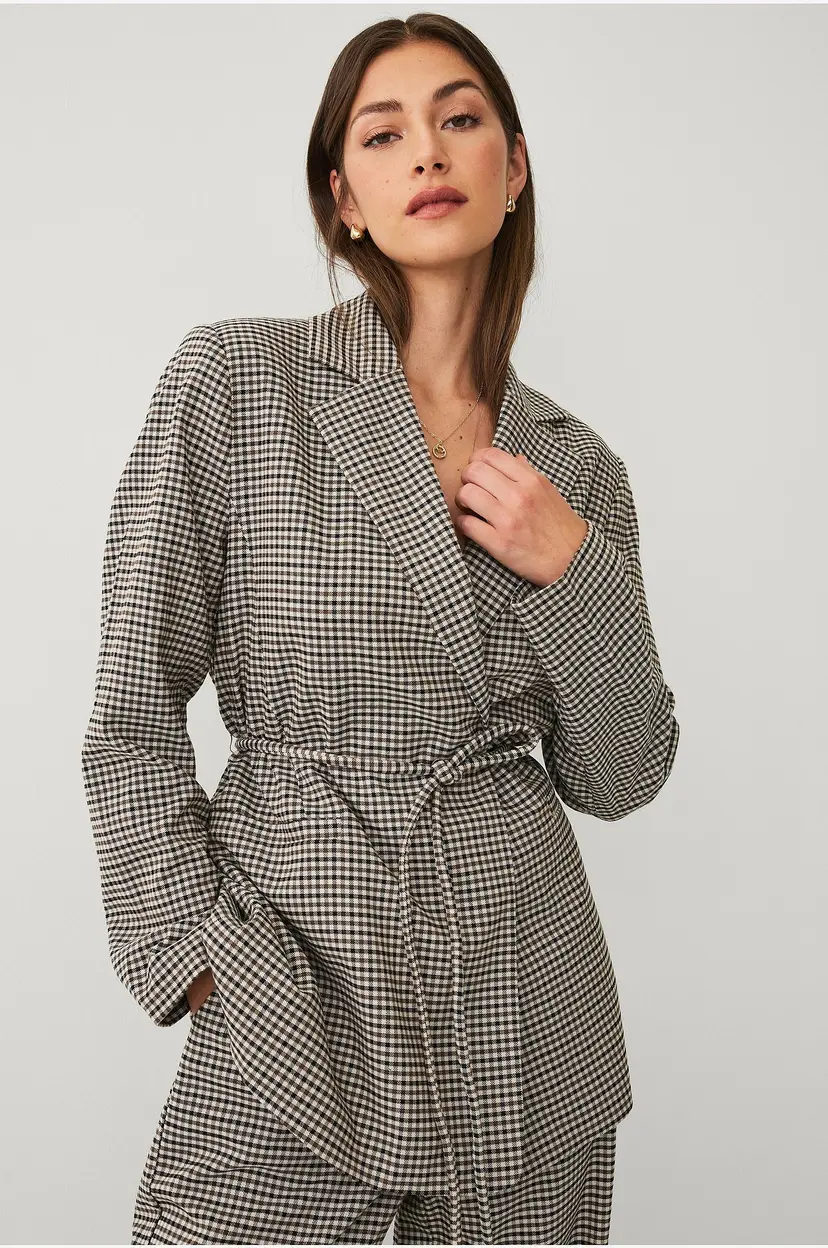 Ellos Collection Blazer med rutemønster - Brun