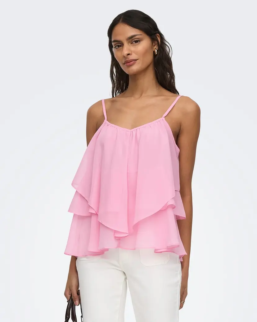 JDY Topp Elvira Layer - Rosa - Str S