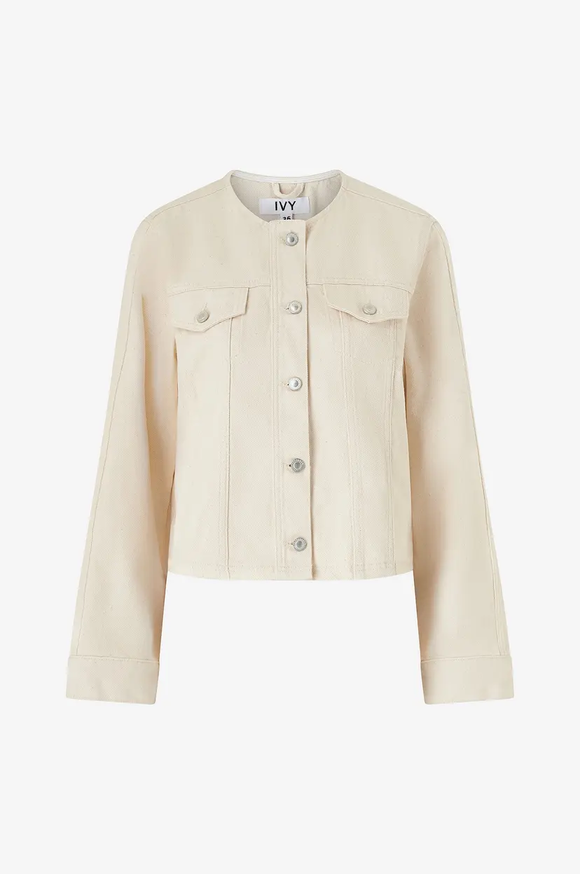 Ivy Copenhagen Denim jakke Ivy-Jazz Short Jacket Wash Ecru - Beige