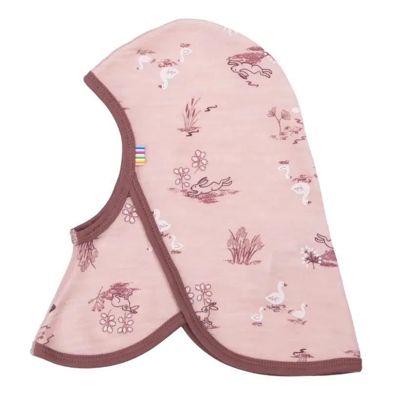 Joha Balaclava i ull/bambus "Goose" AOP Rose