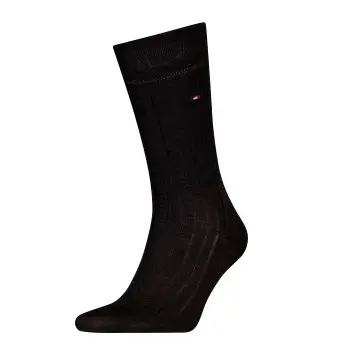 Tommy Hilfiger Tommy Hilfiger Strømper Premium Rib Crew Socks Mørkgrå  Str 45/46 Herre