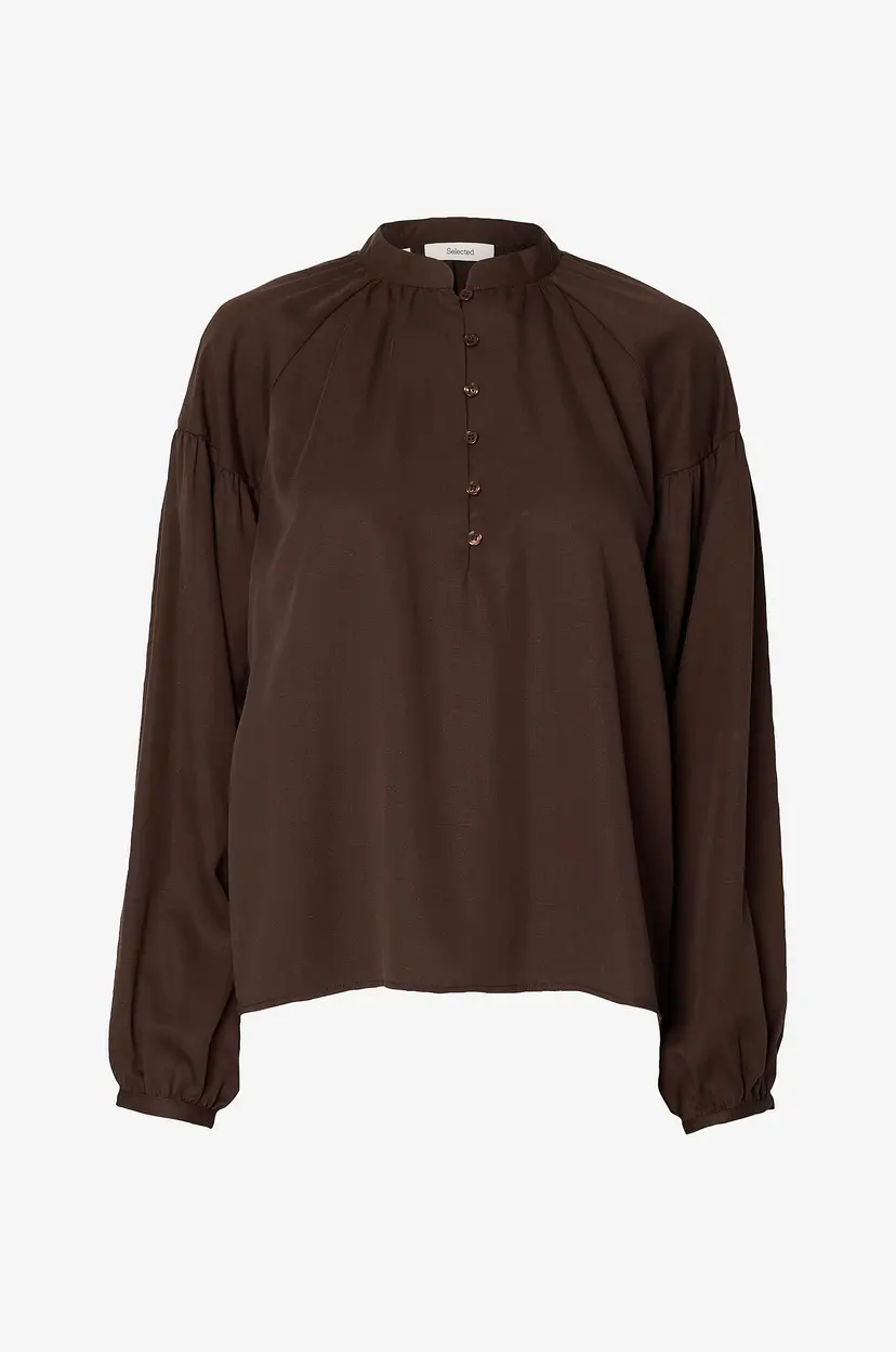 Selected Women Bluse Slwdonna Ls Shirt - Brun