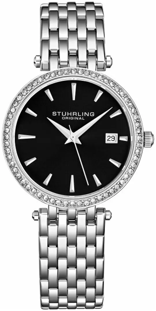 Stührling Original Stührling Original Dameklokke 3929.2 Symphony Sort/Stål Ø40 mm