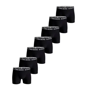 Björn Borg Björn Borg 7P Cotton Stretch Boxer Svart bomull Medium Herre